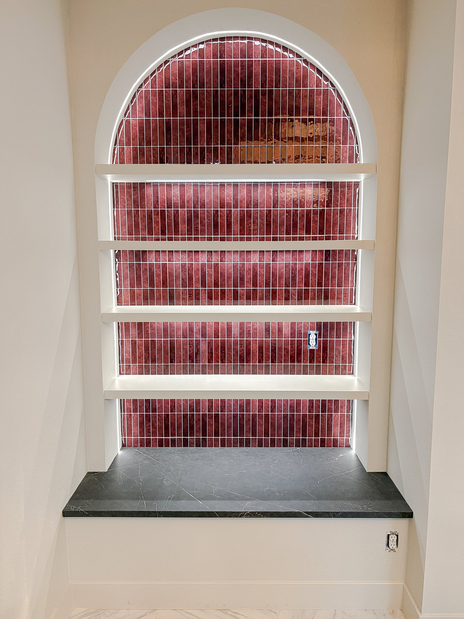 Completed commercial arched sill in Bodaq PM007 architectural film